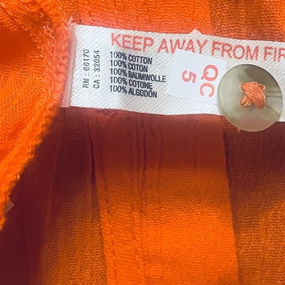 Anthropologie Women’s Large Gauze Cover-up Tunic Top Orange Lightweight - Picture 9 of 10